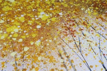 Textura de detalle de decoración de pared de oro de árbol amarillo 2 Pinturas al óleo